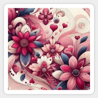 Abstract Flowers Sticker